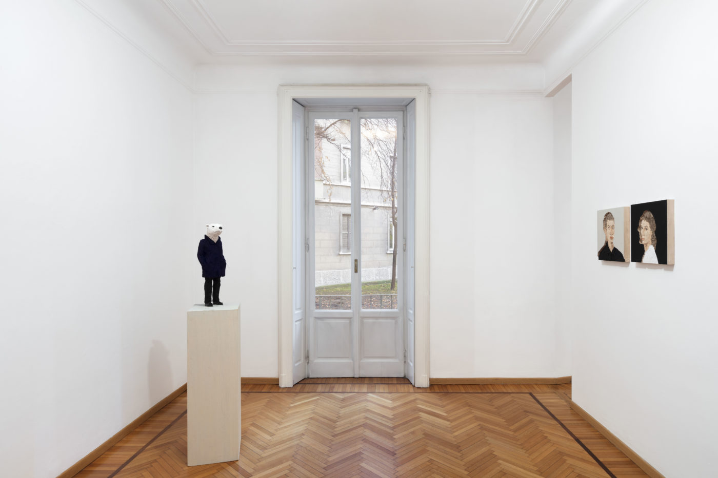 Stephan Balkenhol, exhibition view Galleria Monica De Cardenas, Milano