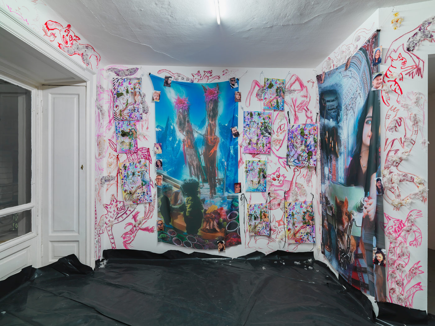Jared Madere, In the back of the restaurant I made him kiss the ring: Haunted House in the Key of New Years - Paths to G-ddess~ Tiny Dick Timmy Ricochet~ Live from the Geomancer’s Clit Ring - You say one thing and everyone acts like you don’t mean the opposite of it at the same time too, 2020, installation view, Galleria Federico Vavassori, Milan